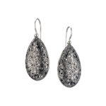Teardrop Filigree Earrings in oxidized silver 925