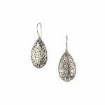 Teardrop Filigree Earrings in oxidized silver 925