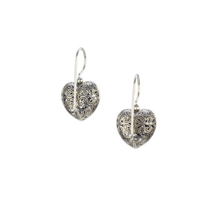 Heart Earrings in oxidized silver 925