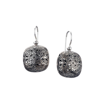 Cushion Earrings in oxidized silver 925