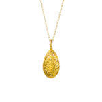 Teardrop Filigree Pendant Necklace in Gold plated silver 925