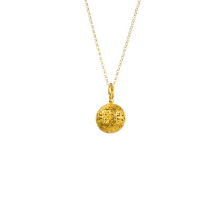 Round Pendant in Gold plated silver 925