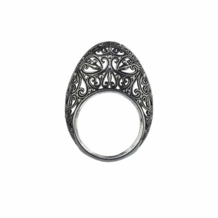 Filigree New Era Ring in Black plated silver 925