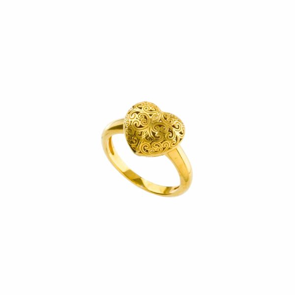 Tiny Heart Ring in Gold plated Sterling silver 925