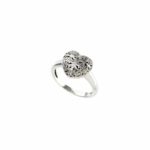 Tiny Heart Ring in oxidized Sterling silver 925