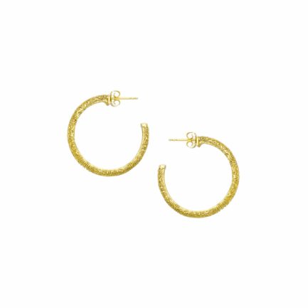 Medium Hoop Earrings 2.8cm in Gold plated Sterling Silver 925 Gift for Women