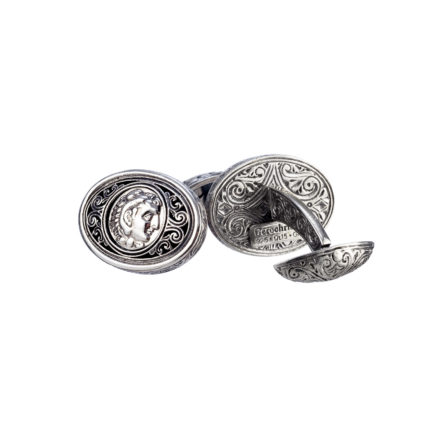 Alexander the Great Ancient Coin Cufflinks in Sterling Silver 925