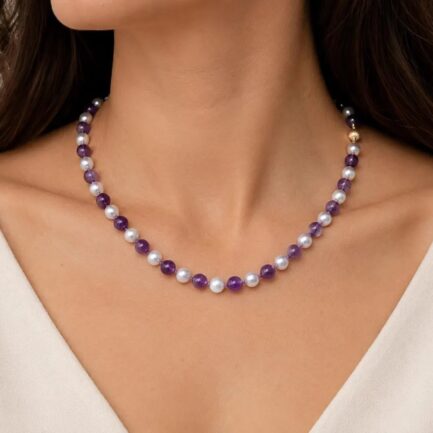Amethyst and Freshwater Pearl necklace