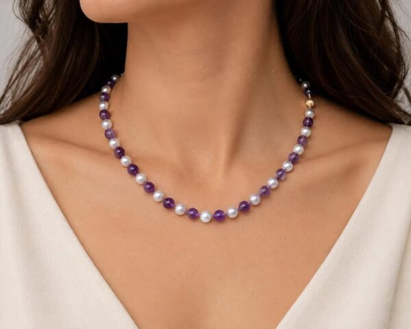 Amethyst and Freshwater Pearl necklace