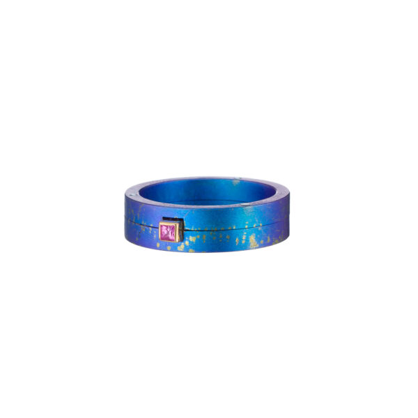 Blue Titanium Band Ring R152941-GIA d