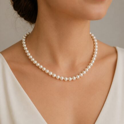 Classic Freshwater Pearl Necklace 6.5–7.0mm in 14k Gold
