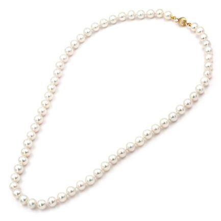 Classic Freshwater Pearl Necklace 6.5–7.0mm in 14k Gold