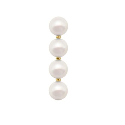 Elegant Drop Earrings Four Freshwater Pearls White 6.5-7mm