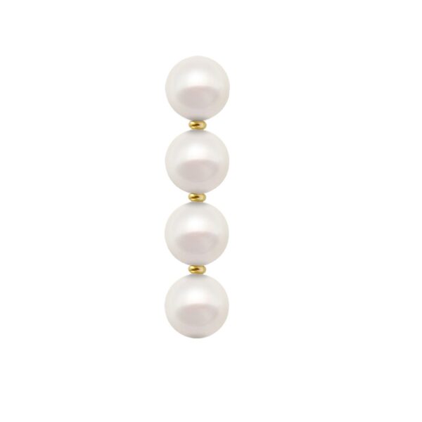 Elegant Drop Earrings Four Freshwater Pearls White 6.5-7mm