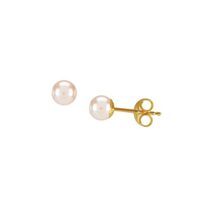 QTV Akoya Pearl Light Pink 5-5.5mm Stud Earrings