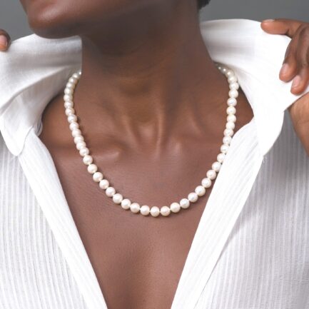 Freshwater Pearl Necklace 7.5–8.0mm with 14k