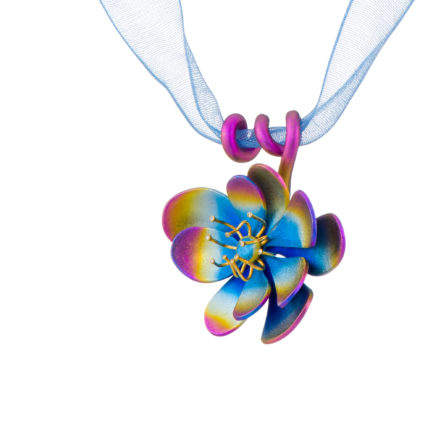 Titanium Flowers Pendant with Diamonds Stamens  eBay