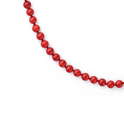Red Coral Beads 6mm Necklaces in k14 Gold Clasp