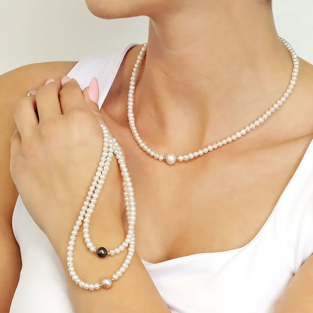 Pearl Necklace 4.0–9.0mm in 14K Gold