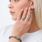 Parthenon Jewelry Green Titanium and k18 Pink Gold Ring with Emerald and Diamonds Code R152926-GIA