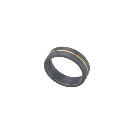 Titanium Wedding Ring with a k18 Solid Yellow Gold