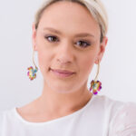 Titanium Flowers Earrings with Diamonds Stamens