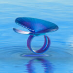 Water Lily Ring in Titanium and Diamonds R152946-GIA-b