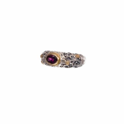 Byzantine Band Ring 18k Yellow Gold and Sterling Silver 925