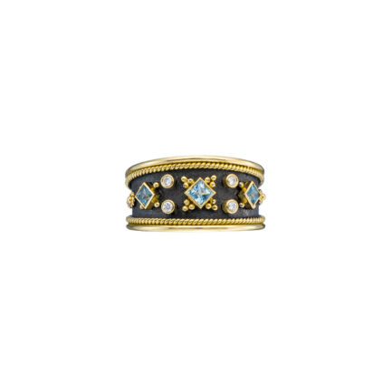 Aquamarine Byzantine Band Ring R152218-k a