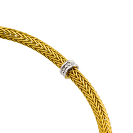 Handmade Chain 0.35mm Byzantine Bracelet Two Tone k18 Gold