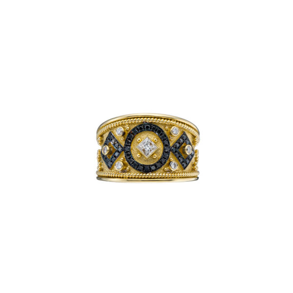 Black Diamonds Gold Band Ring R152212-k a