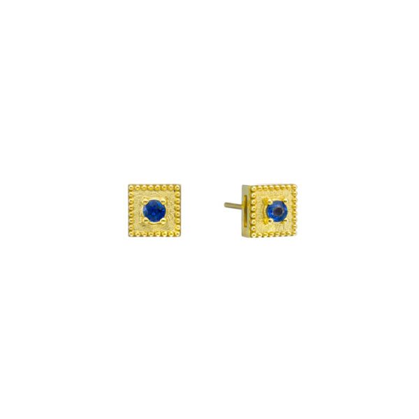 Blue Sapphire Stud Earrings in 18k