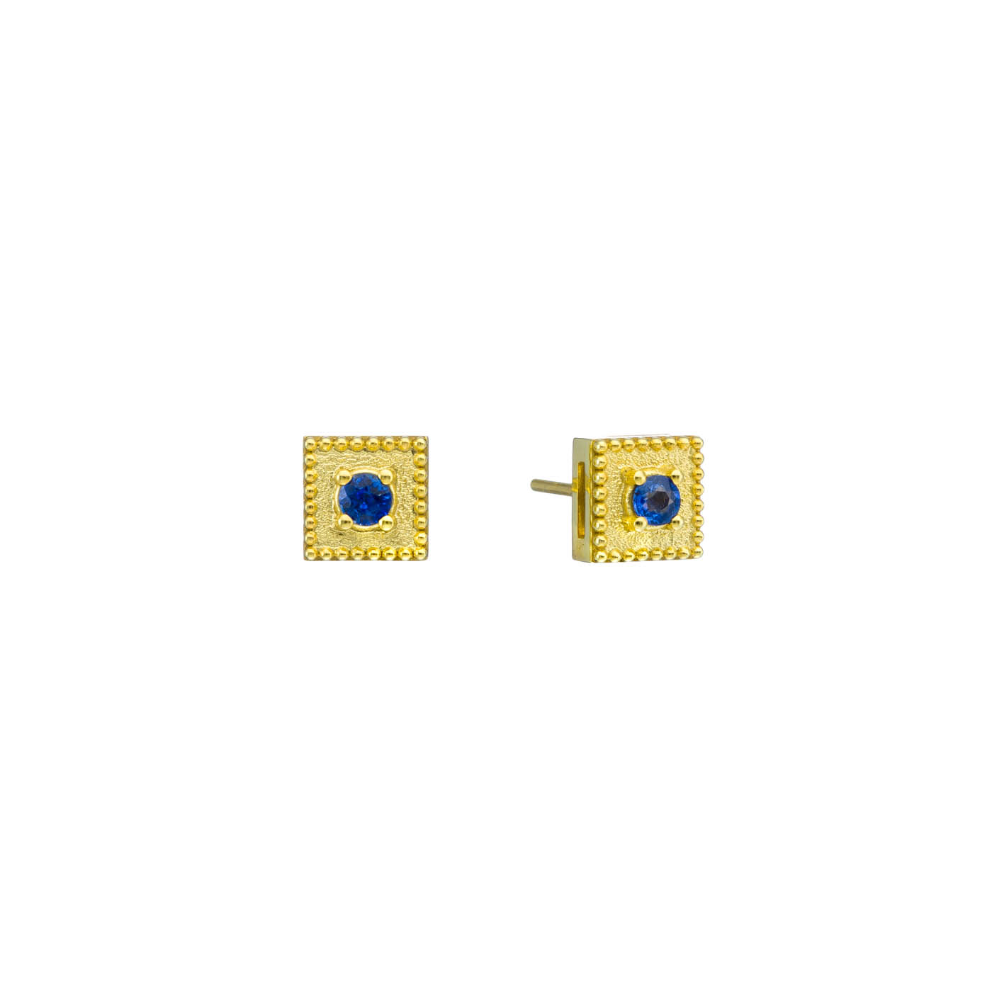Blue Sapphire Stud Earrings in 18k