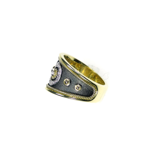 Byzantine Band Diamonds Ring R152596-k b