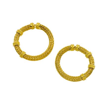 Byzantine Chain Hoop Earrings E152801-k