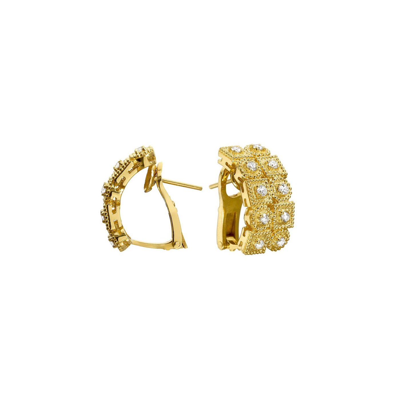 Byzantine Diamond Hoop Earrings