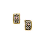 Byzantine Diamond & Pink Aqua Earring