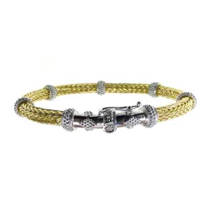 Chain 0.5mm Byzantine Bracelet Two Tone B153178-k