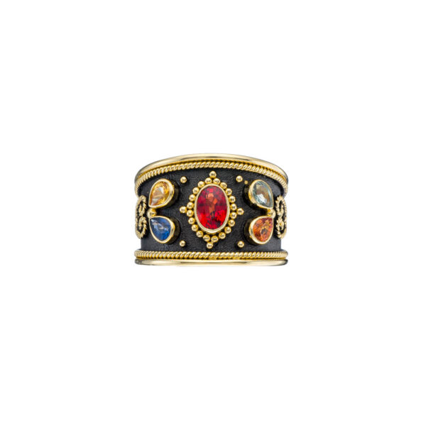 Cocktail Sapphires 18k Yellow Gold Ring R152215-k a