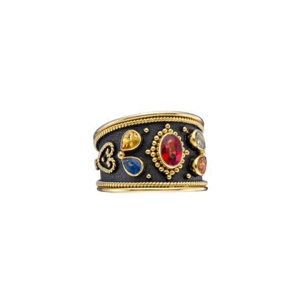 Cocktail Sapphires 18k Yellow Gold Ring R152215-k b