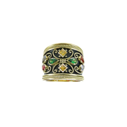 Cocktail Sapphires Byzantine Ring R152609-k