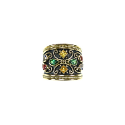 Cocktail Sapphires Byzantine Ring R152609-k a