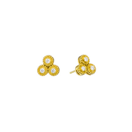 Diamond Trio Tiny Stud Earrings E152809-k