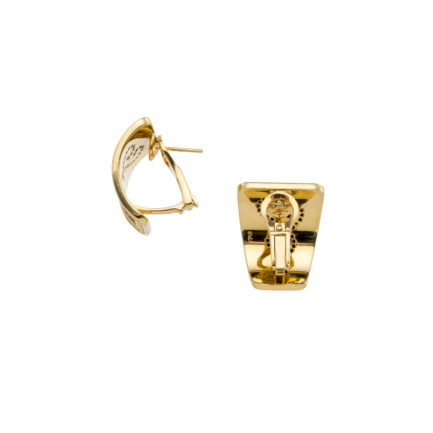 Black Diamonds Half Hoop Byzantine Earrings k18 Yellow Gold