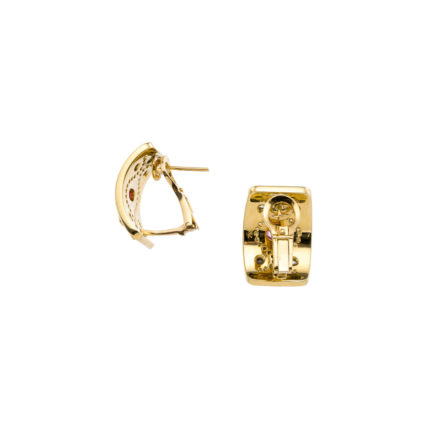 Half Hoop Byzantine Oxidized Earrings in k18 Yellow Gold