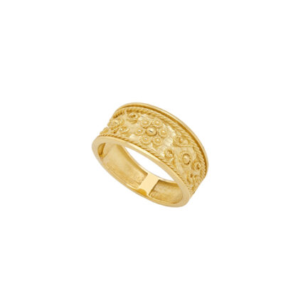 Flower Band Byzantine Gold Ring R153173-A
