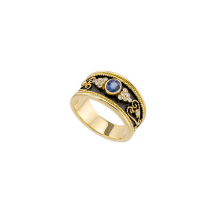 Gold Band Ring Sapphire R152216-k