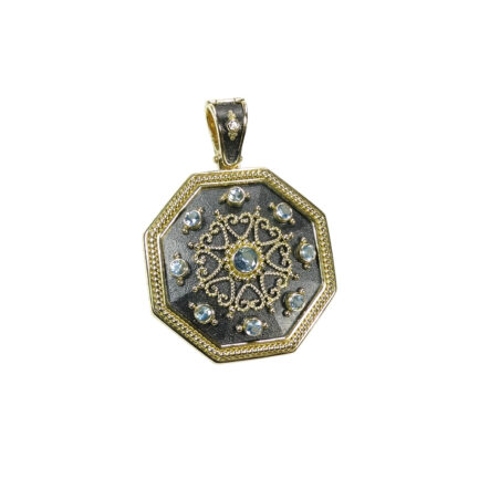 Gold Grand Polygon Spider Pendant N152594-k a