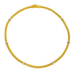 Byzantine Chain Necklace Two Tones k18 Gold Diamonds