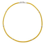 Byzantine Thin Chain 0.3mm Necklace Two Tones k18 Yellow Gold